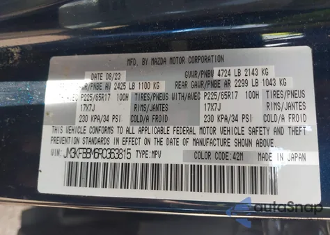 2024 Mazda Cx-5 2.5 S Select z USA, uszkodzony, nr VIN JM3KFBBM6R0363815